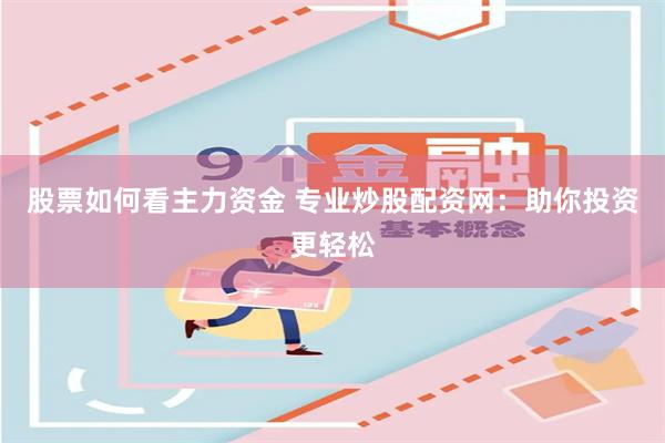 股票如何看主力资金 专业炒股配资网：助你投资更轻松